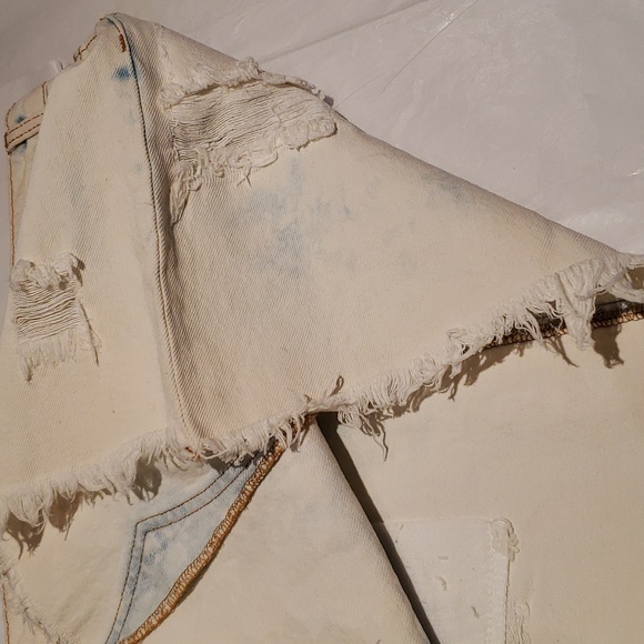 ASHLEY MASON/NORDSTROM New Denim Mini Jean Skirt Frayed Distressed NWT Women🎉HP - Picture 10 of 16